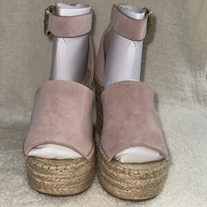 Marc Fisher Blush Suede Espadrille Sandals 8.5